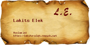 Lakits Elek névjegykártya